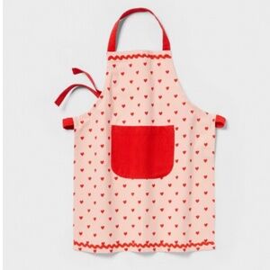 Kids' Striped with Hearts Apron Red - Pillowfort